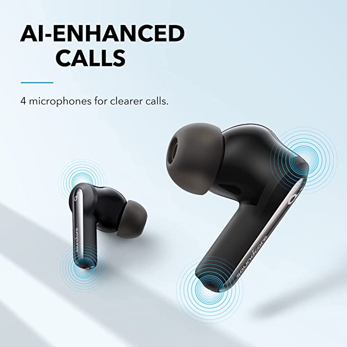soundcore earbuds with AI-enhanced calls and microphones