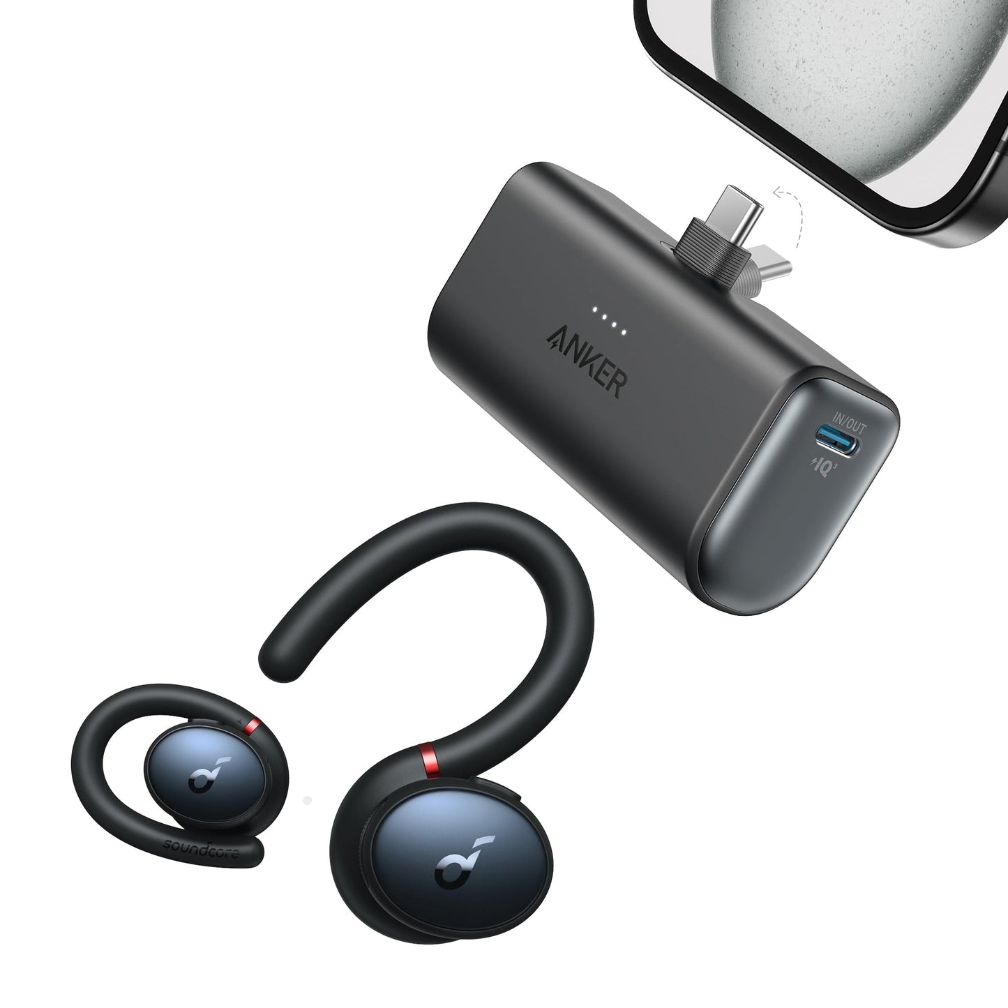 Anker Nano Power Bank (22.5W, Built-In USB-C Connector) and Sport X10