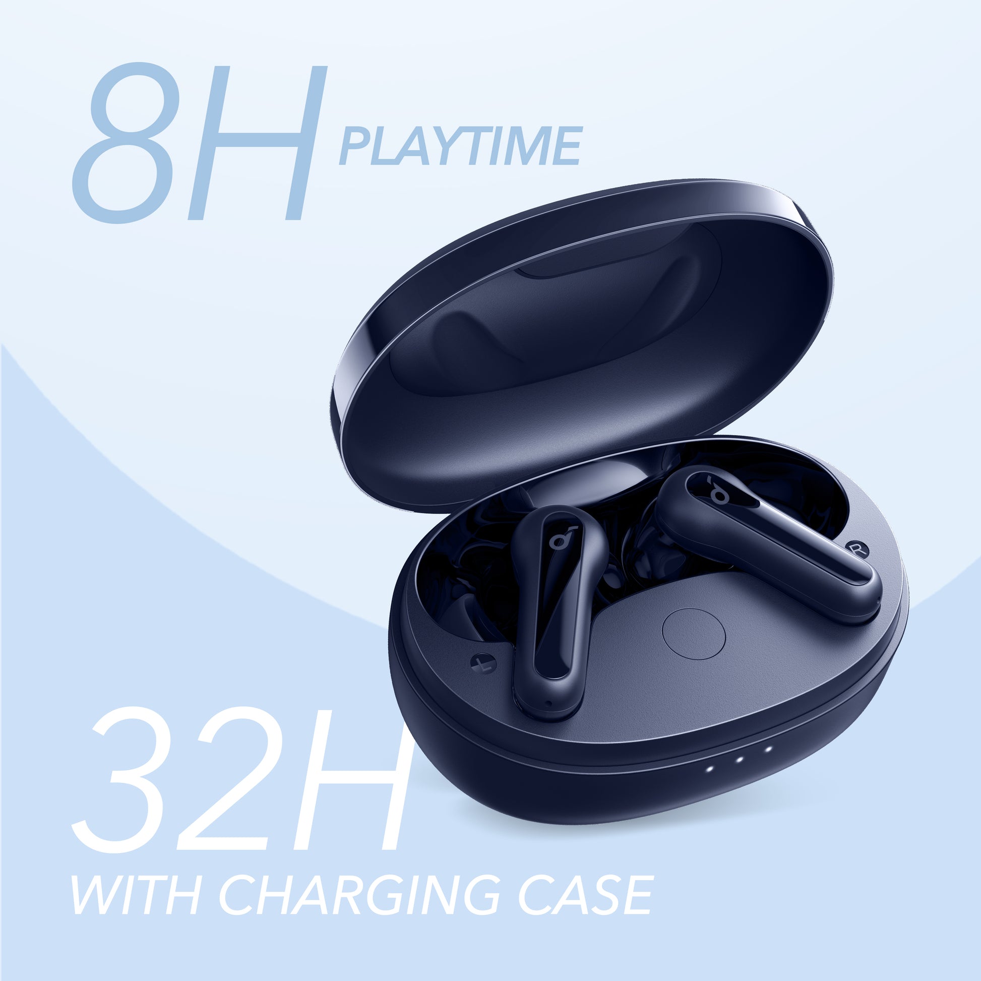 soundcore earbuds with 8H playtime and charging case