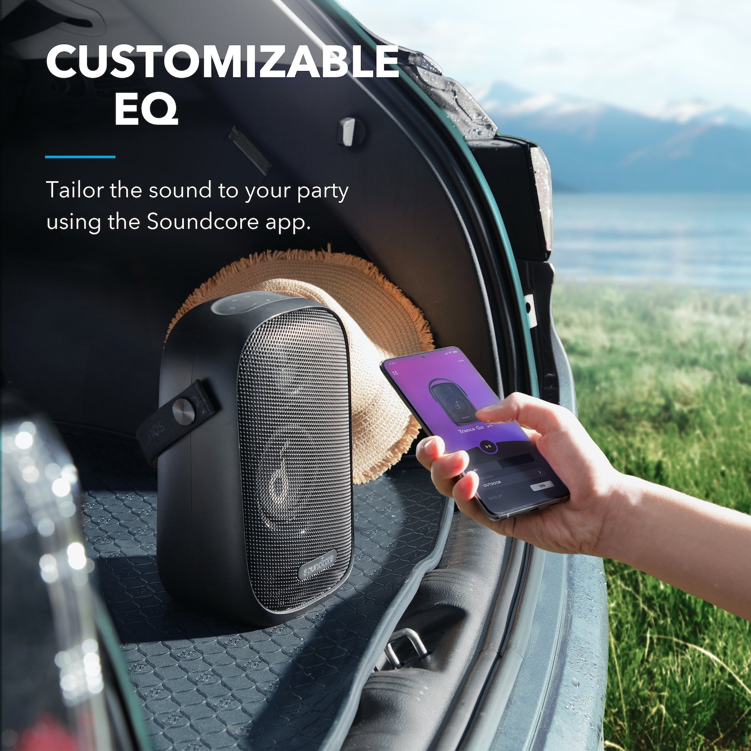 soundcore speaker with customizable EQ for outdoor parties