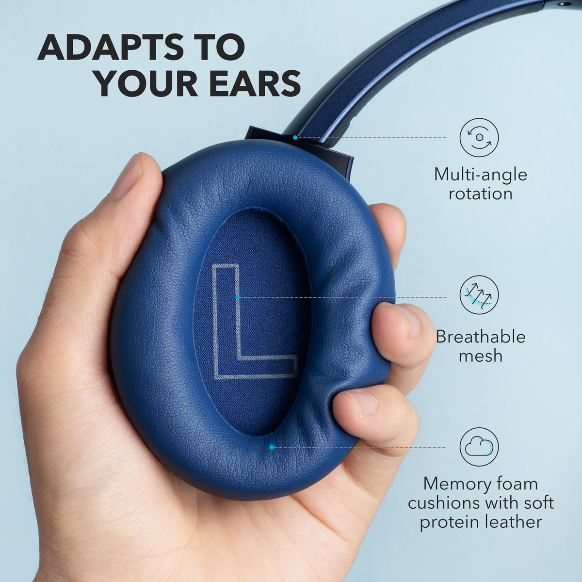  Soundcore Anker Life Q20 Hybrid Active Noise Cancelling  Headphones, Wireless Over Ear Bluetooth Headphones, 60H Playtime, Hi-Res  Audio, Deep Bass, Memory Foam Ear Cups, for Travel, Home Office :  Electronics