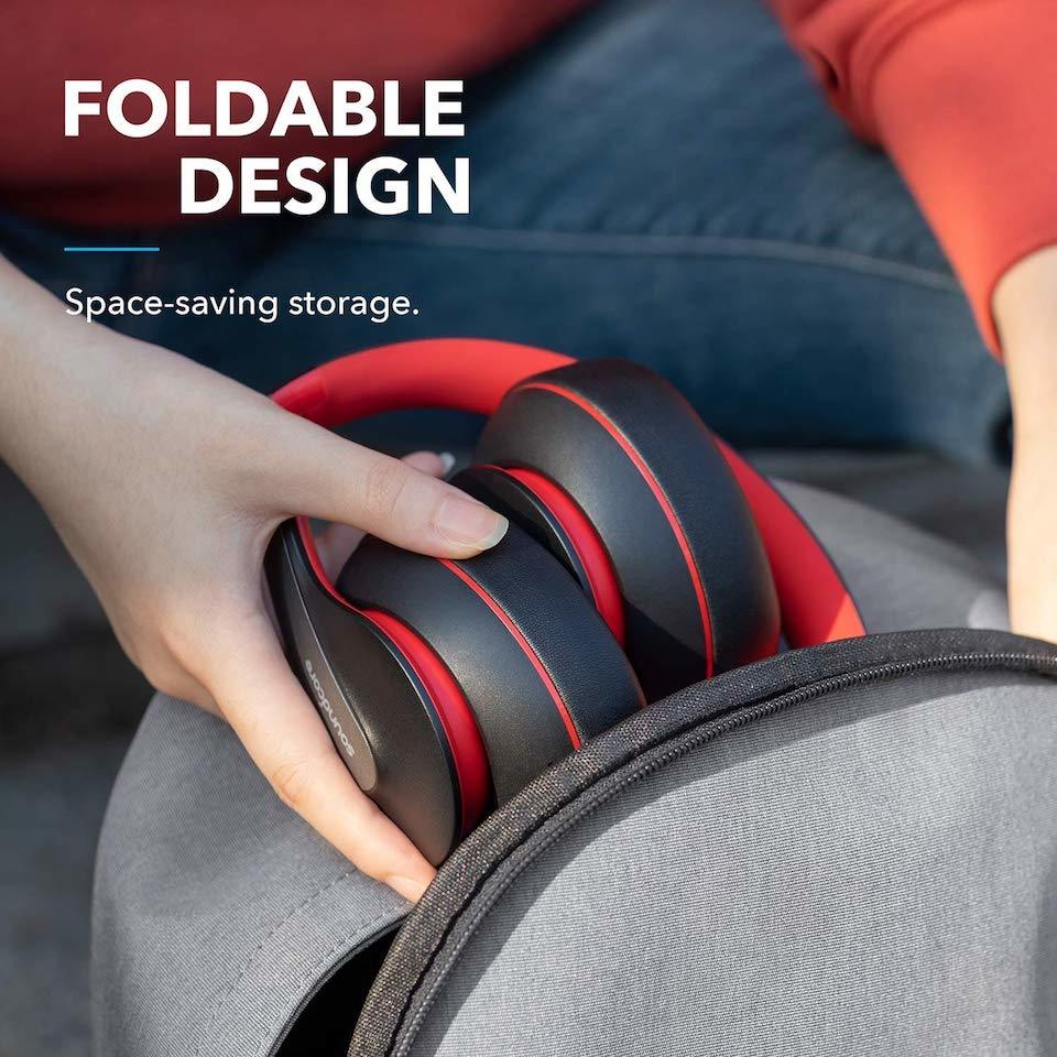 Life Q10 | Over-Ear Headphones with Hi-Res Audio - Black+Red