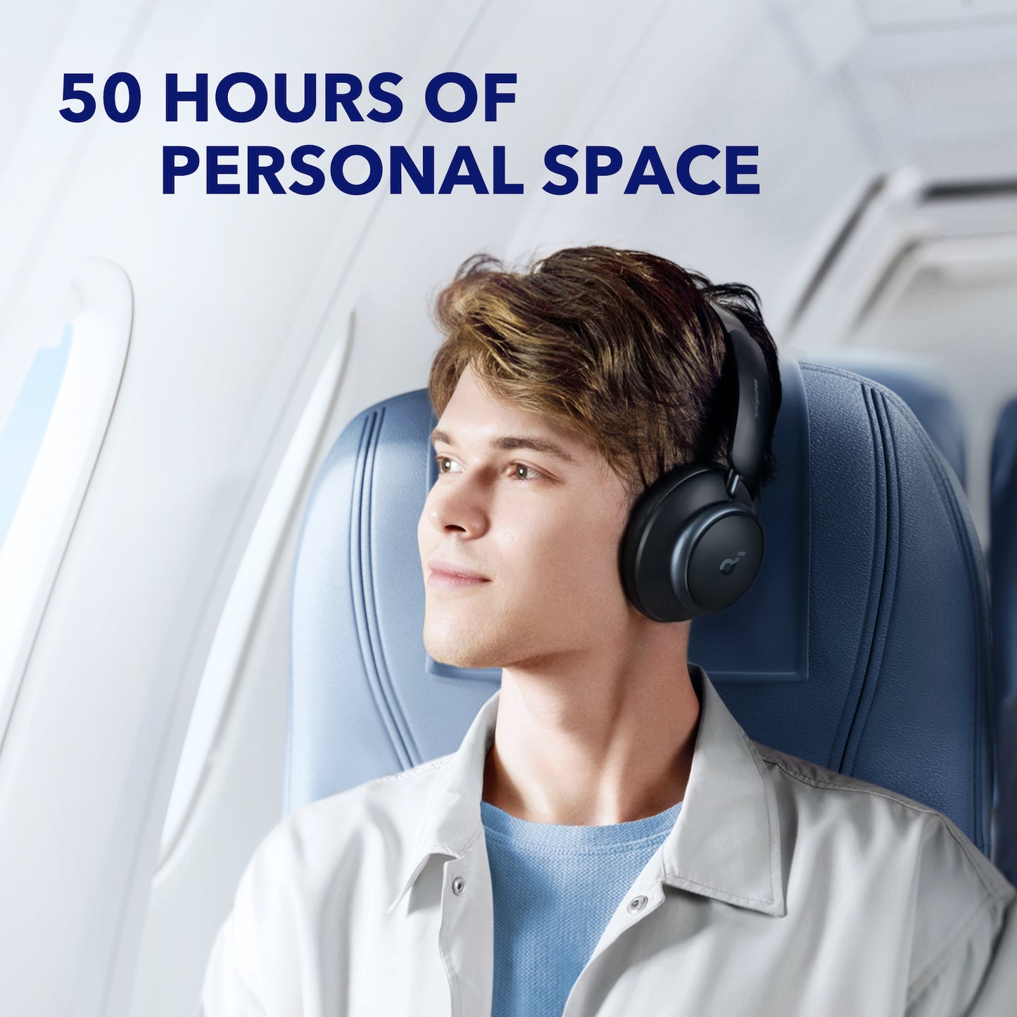 soundcore ANC headphoness for 50 hours battery life on airplane
