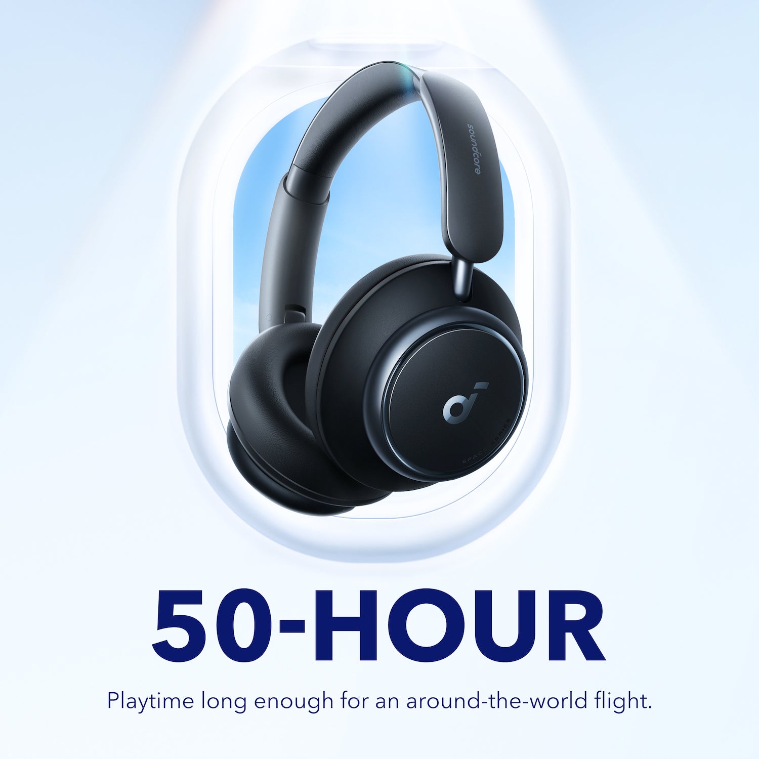 soundcore ANC headphoness with 50-hour playtime for flights