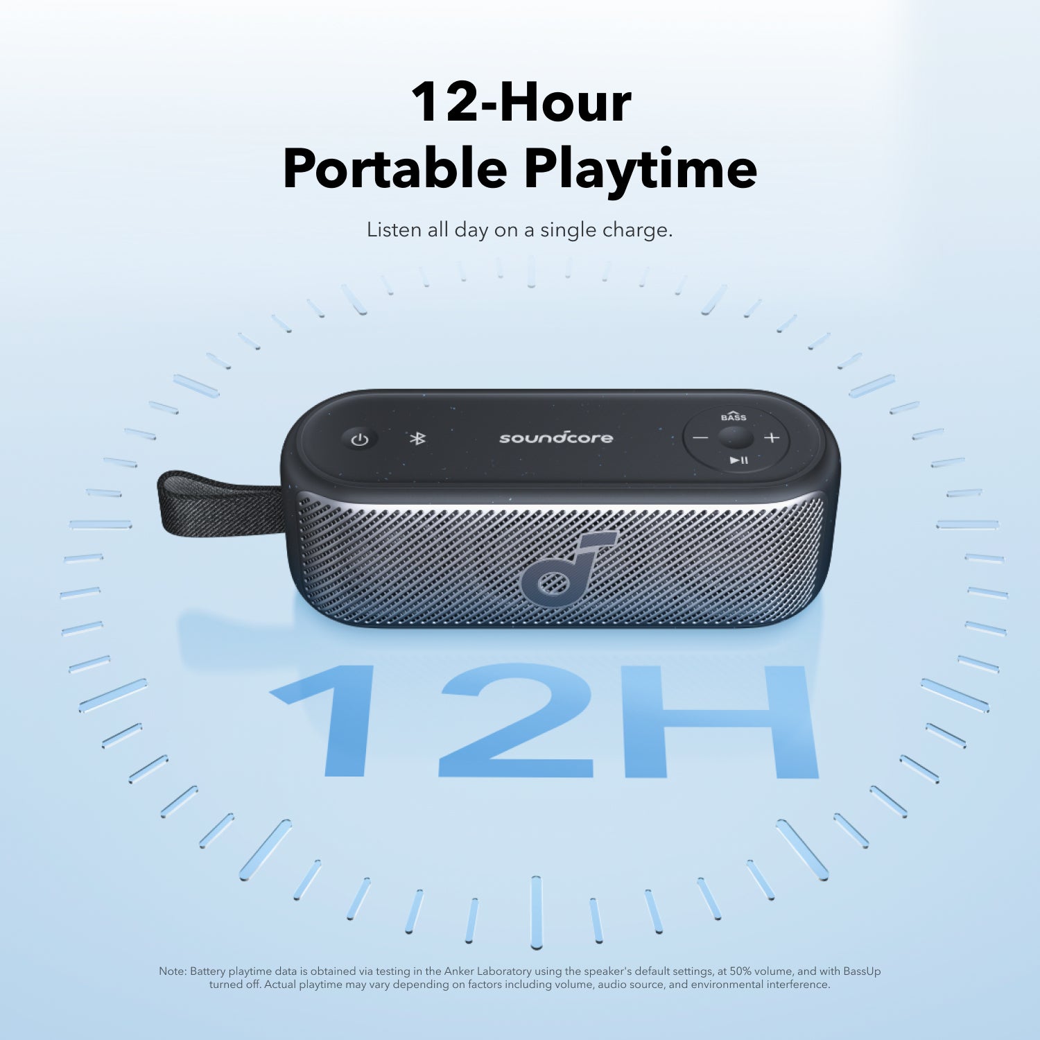 soundcore speaker with 12-hour playtime for long listening