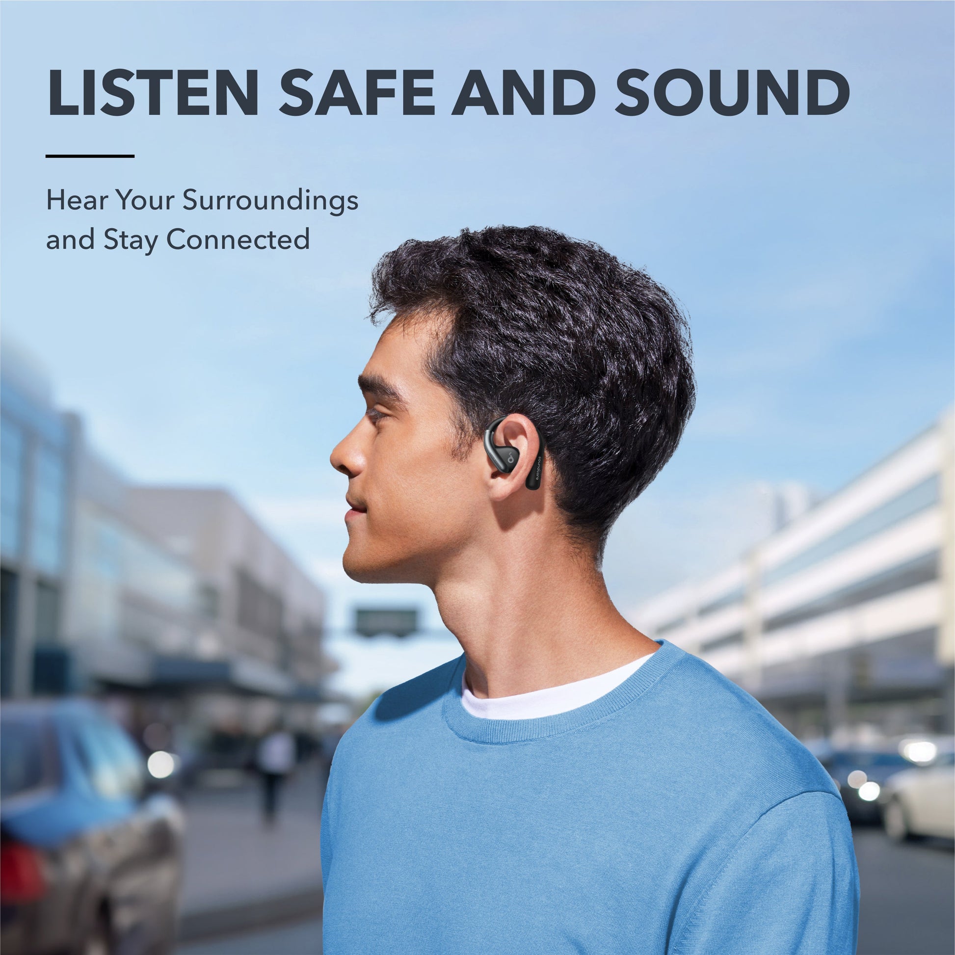 soundcore earbuds with open-ear design for awareness outdoors