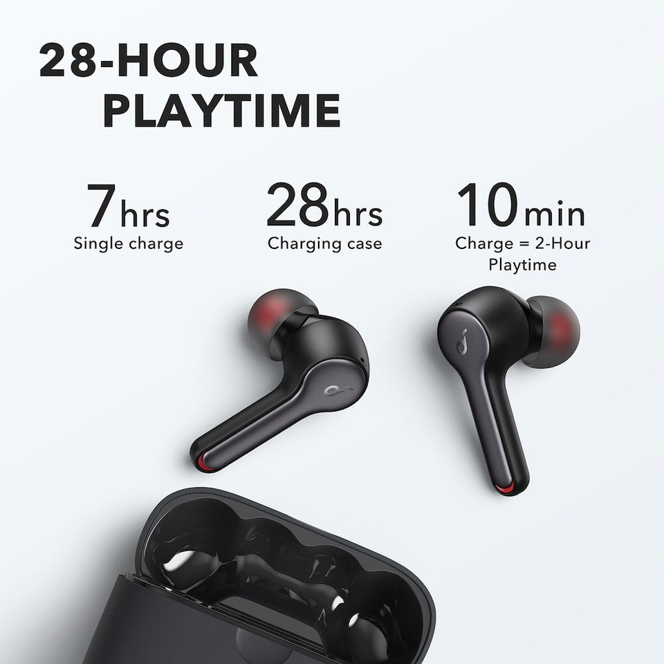 soundcore earbuds with 28-hour playtime and fast charging
