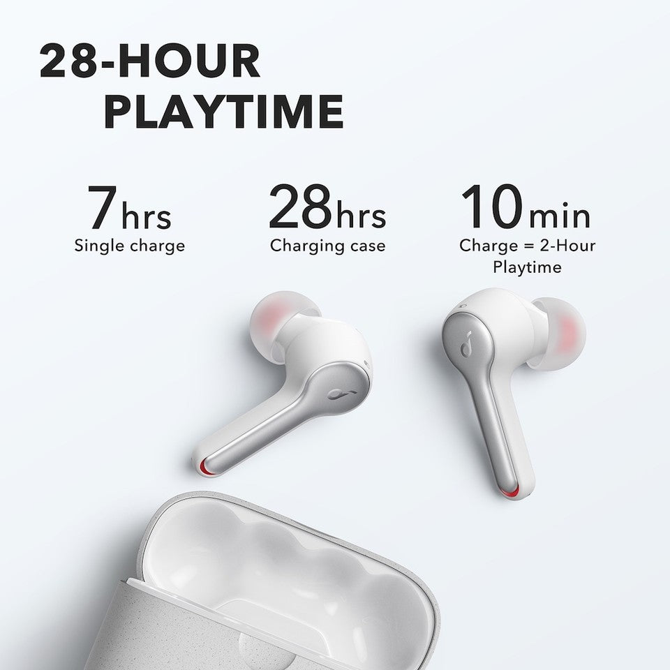 soundcore earbuds with 28-hour playtime for extended use