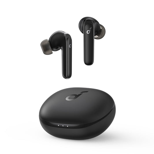 soundcore black earbuds with charging case