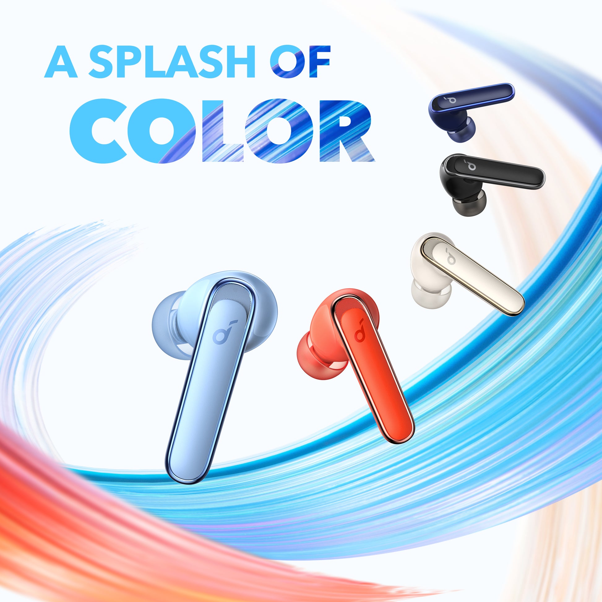 soundcore colorful earbuds with five vibrant options