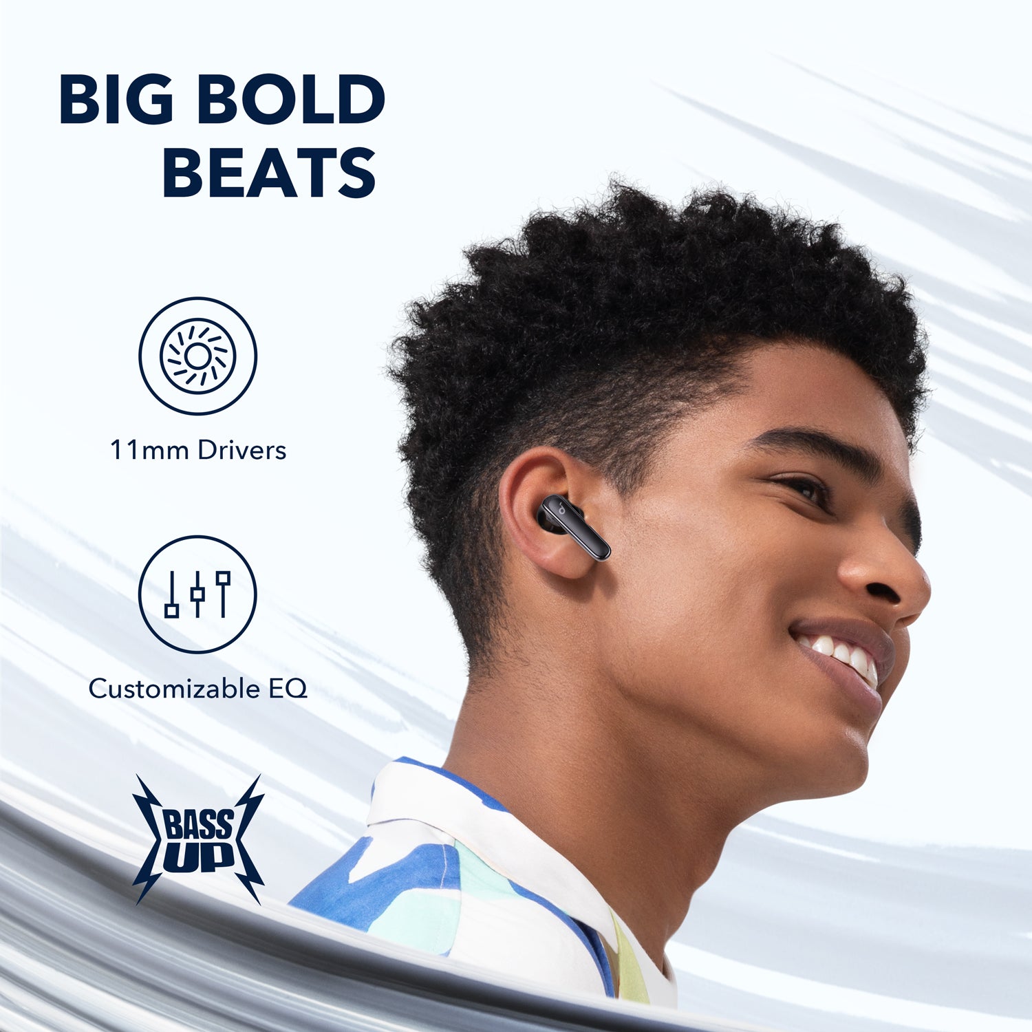 soundcore earbuds with 11mm drivers and customizable EQ