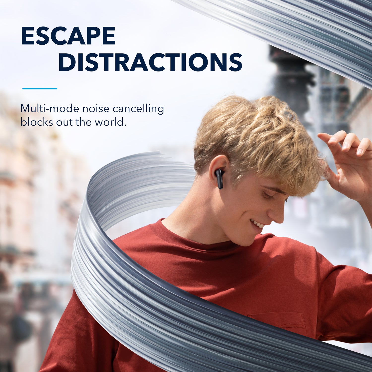 soundcore earbuds with multi-mode noise cancelling for quiet moments