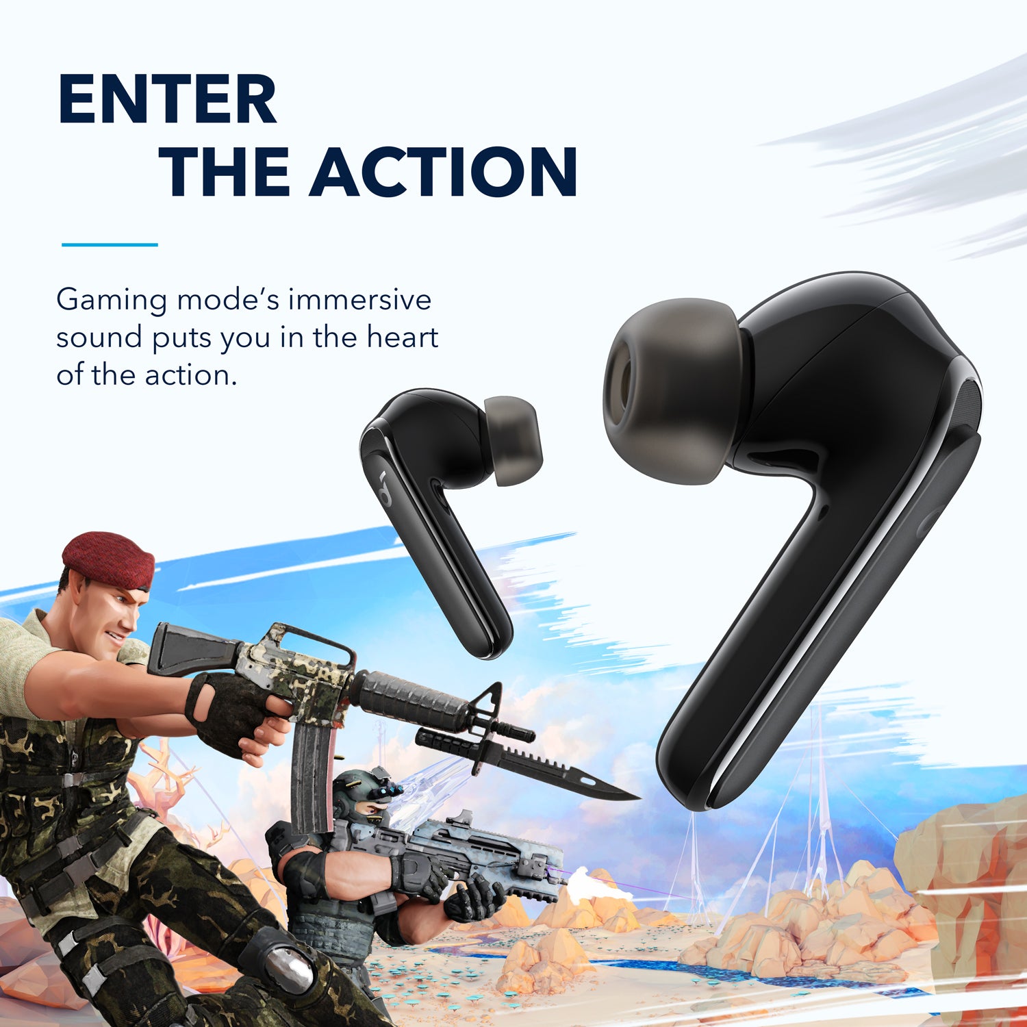 soundcore earbuds for gaming with immersive sound quality