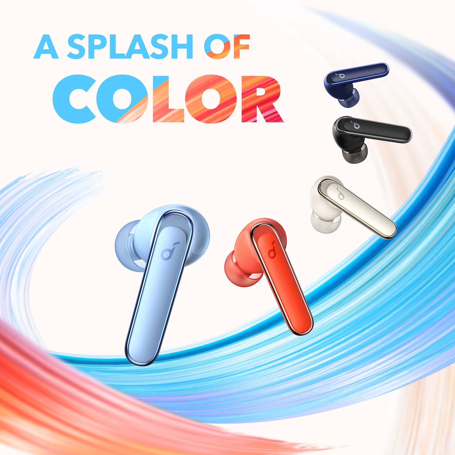 soundcore colorful earbuds with vibrant design