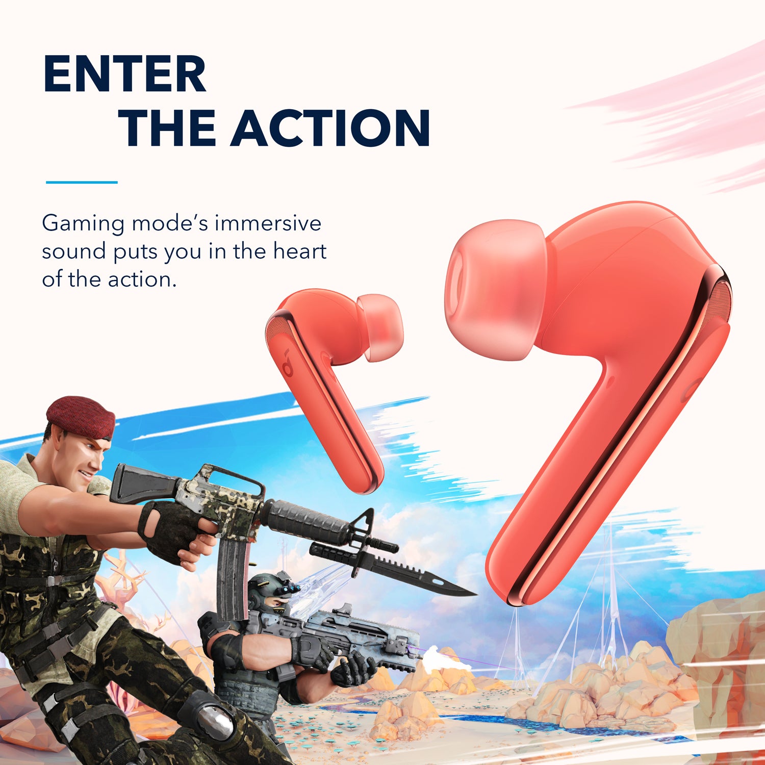 soundcore earbuds with gaming mode for immersive sound action