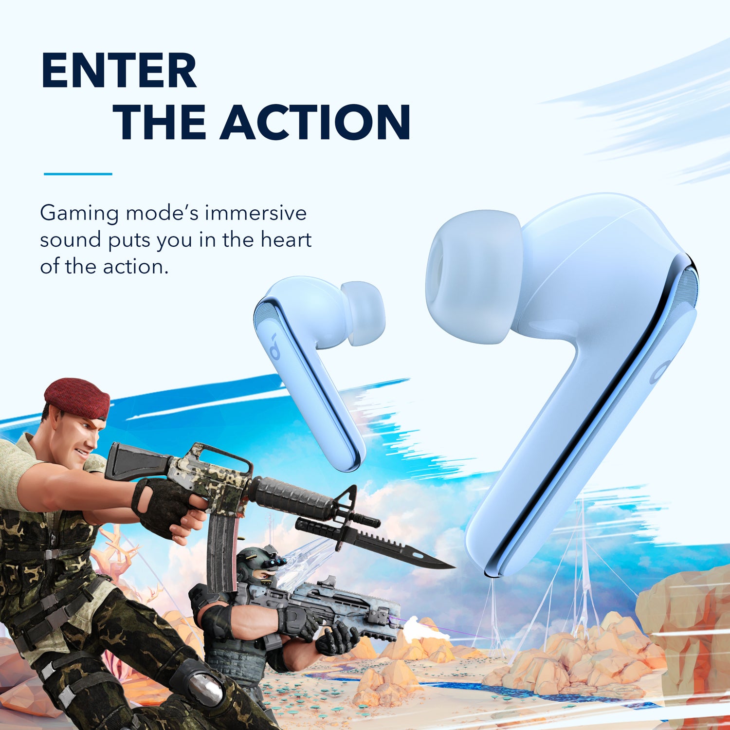 soundcore earbuds with gaming mode for immersive sound