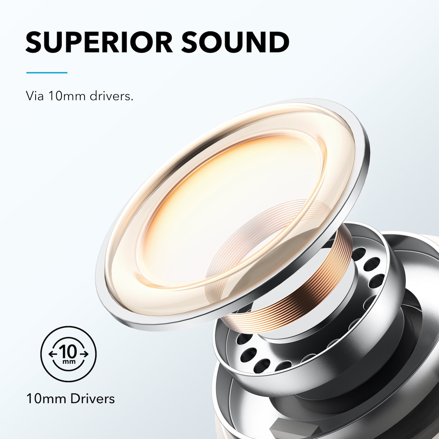 soundcore 10mm driver with superior sound