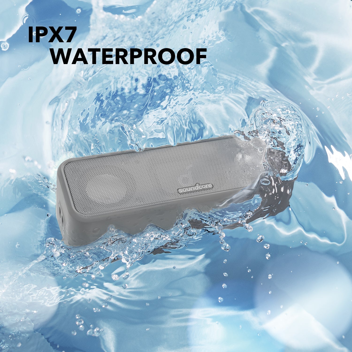 soundcore speaker with IPX7 waterproof for poolside use