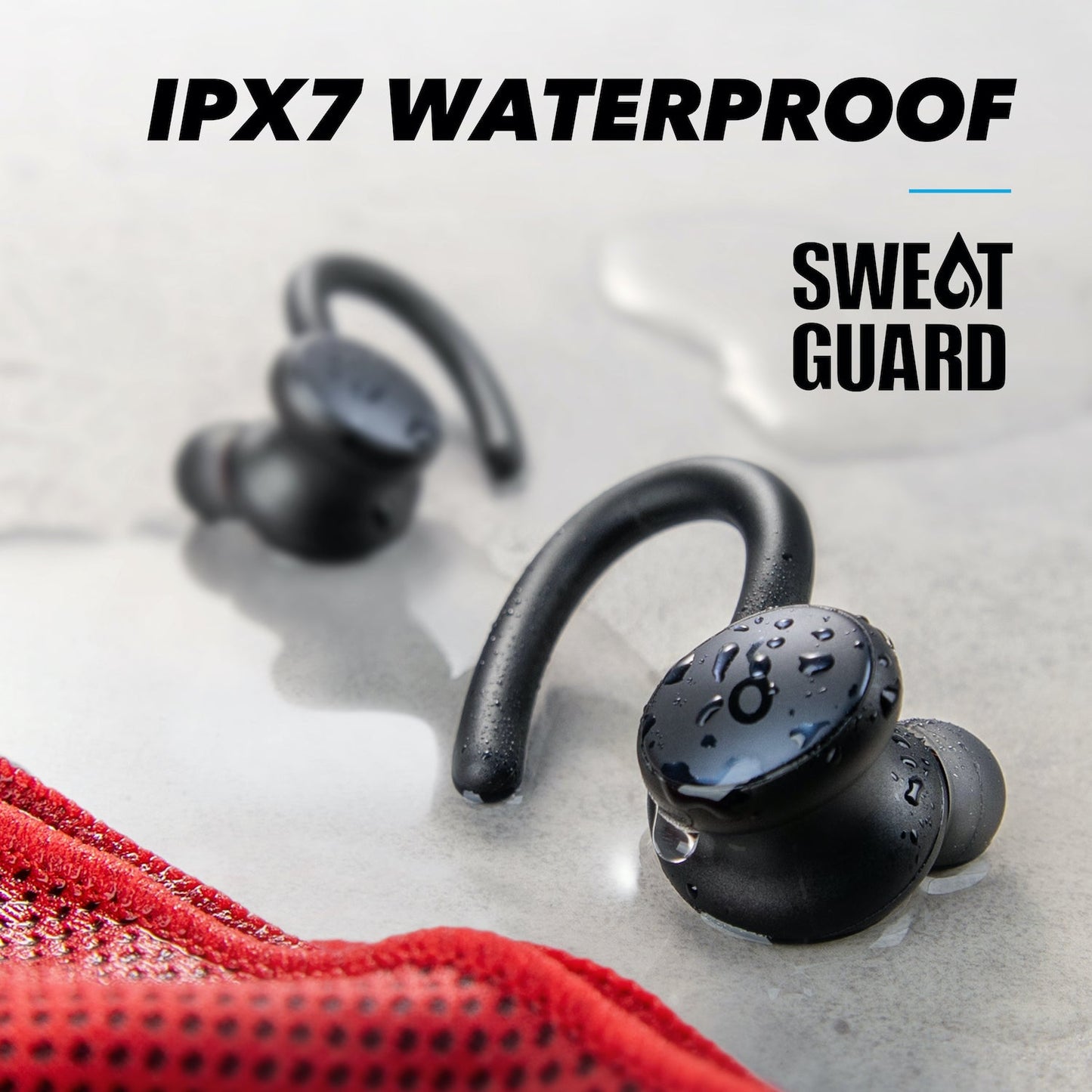 soundcore earbuds with IPX7 waterproof for sweat resistance