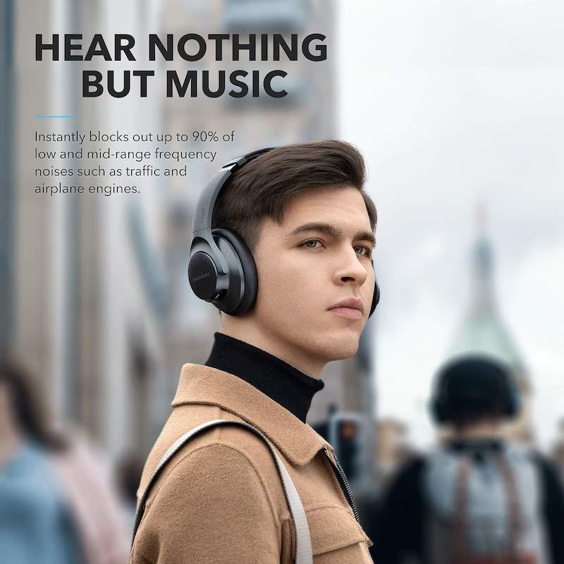 soundcore headphones with noise cancelling for music listening